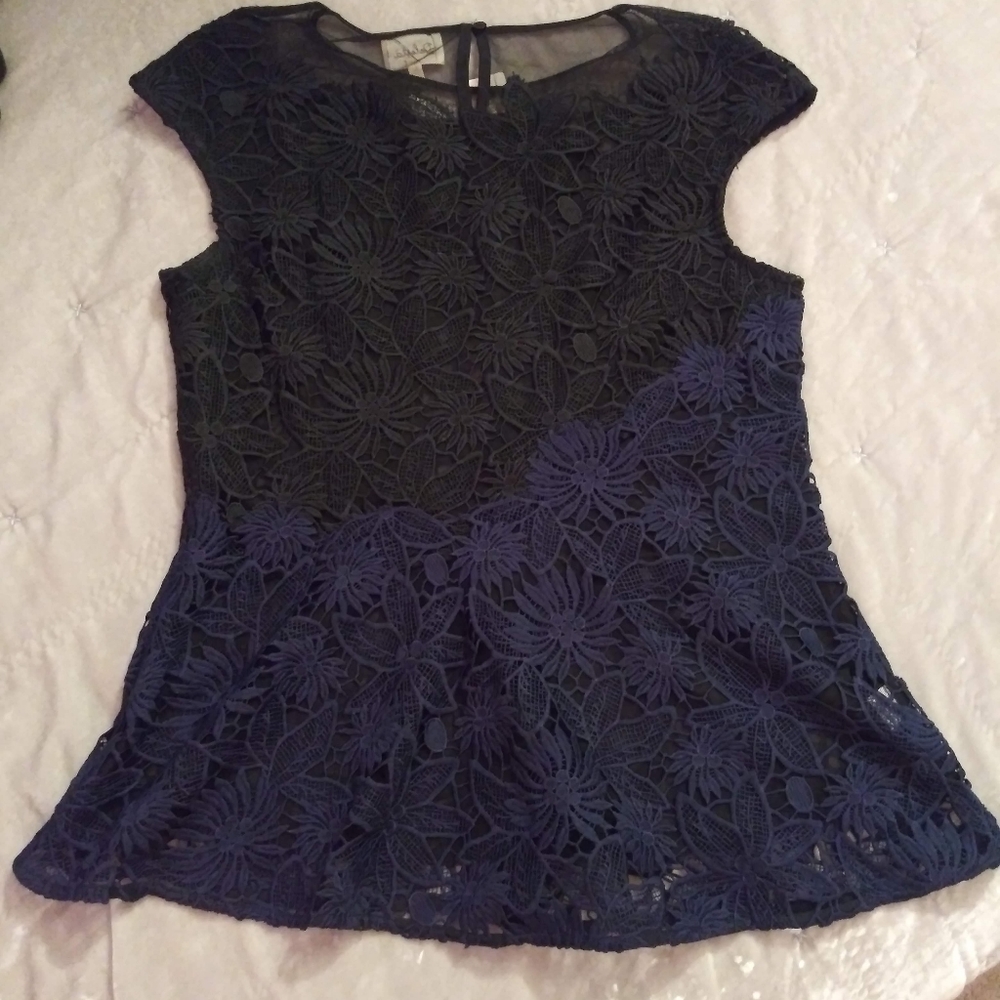 Deletta Anthropology peplum blouse